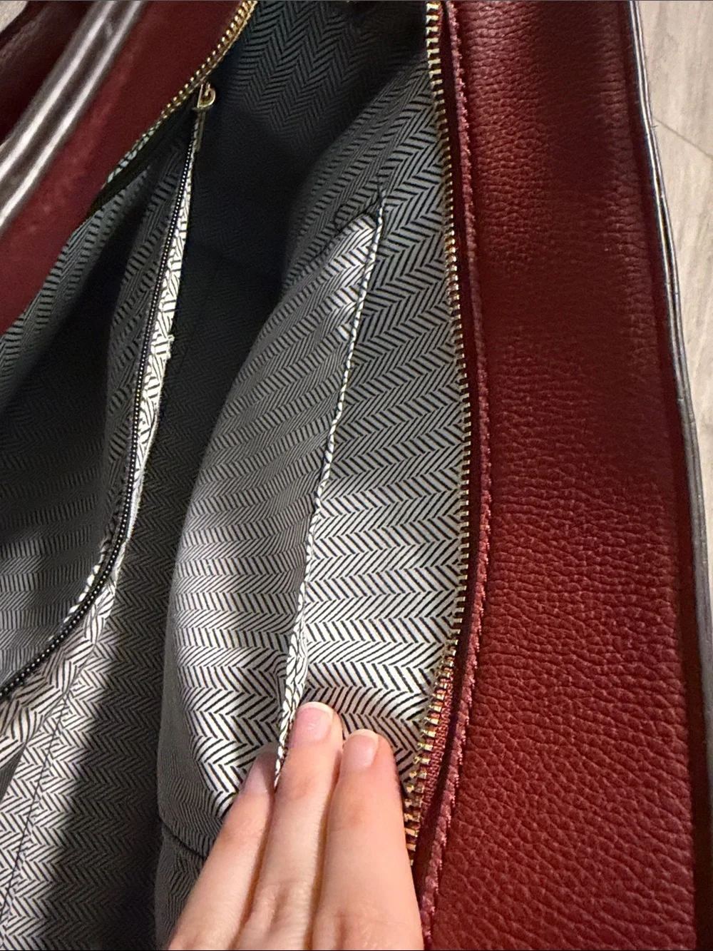 Structured Red Women’s Tote Bag with Front Pocket